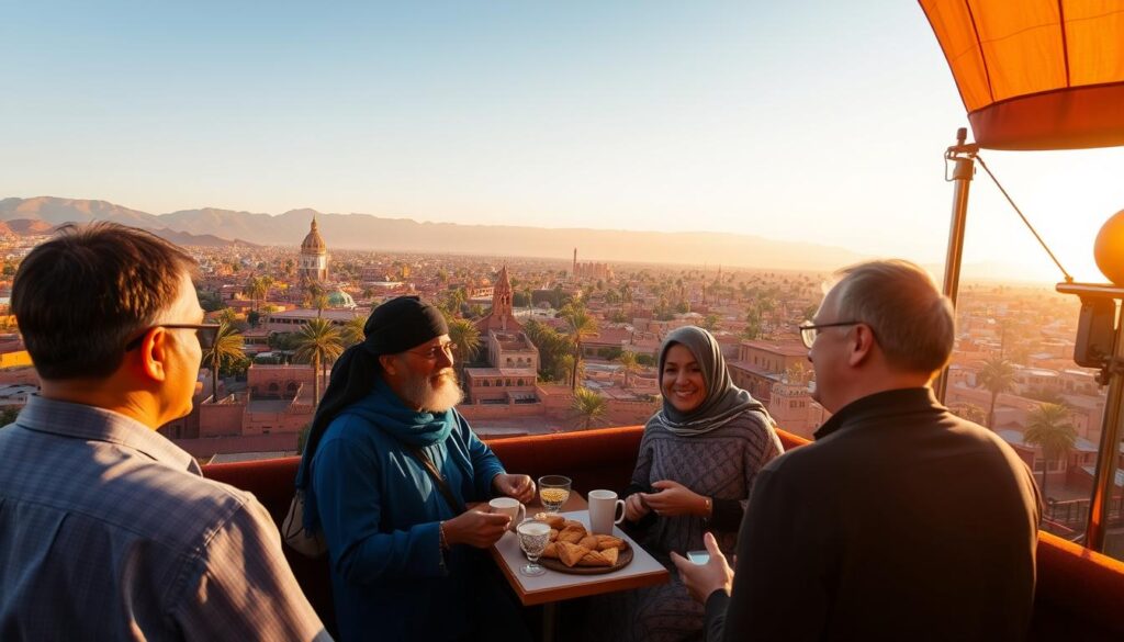 Hospitalité marocaine lors d'un vol en montgolfière à Marrakech Hospitalité marocaine lors d'un vol en montgolfière à Marrakech